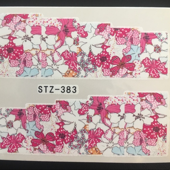 Other - 3/$12 Nail Waterslide Tattoo pink polka dot floral